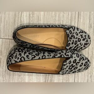 Talbots leopard grey and black ballet flats
